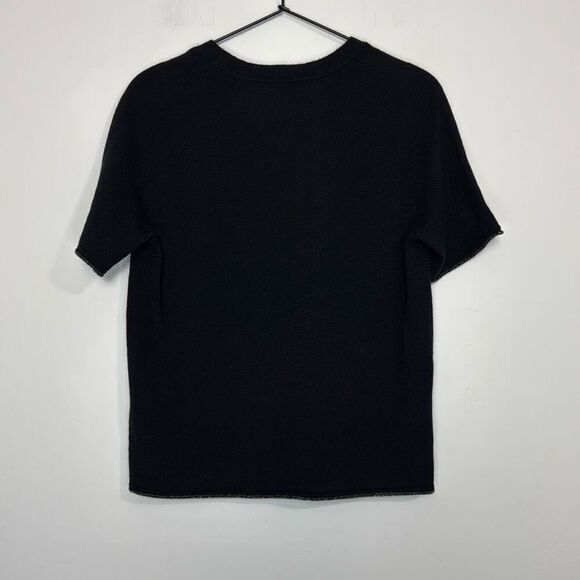 Lafayette 148 Black Cashmere Short Sleeve w/ Metallic Detail S - Picture 4 of 6